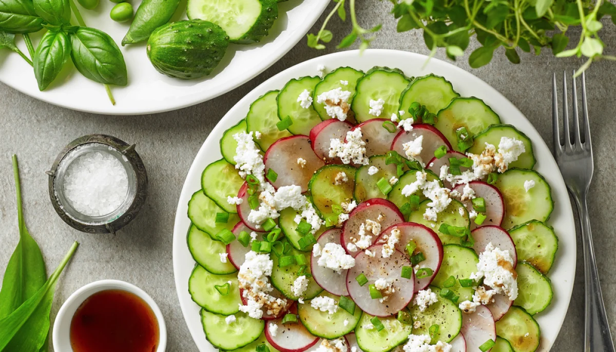 🥒Carpaccio de concombre et radis