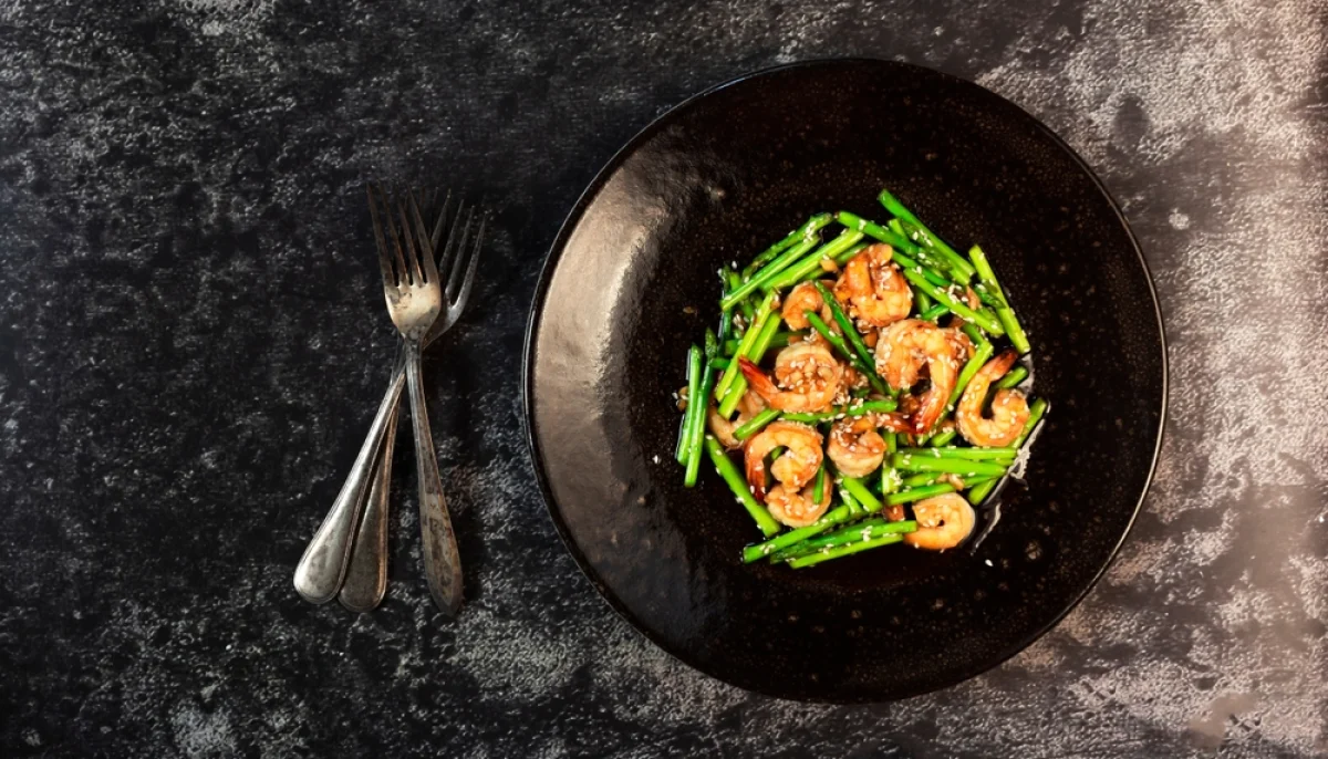 🍤Crevettes sautées aux asperges