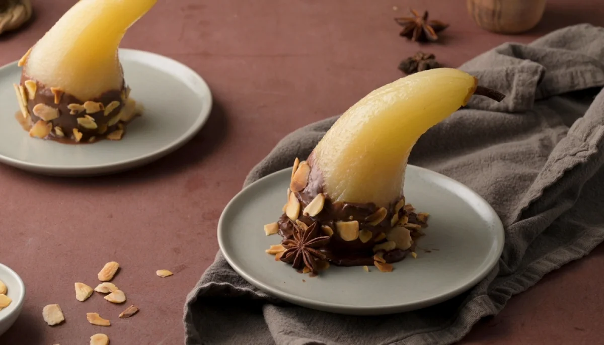 🍐Poire pochée au chocolat