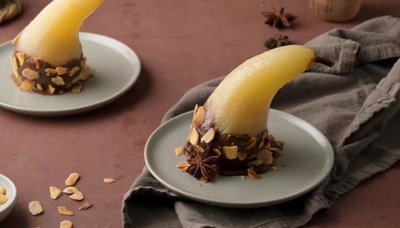 🍐Poire pochée au chocolat