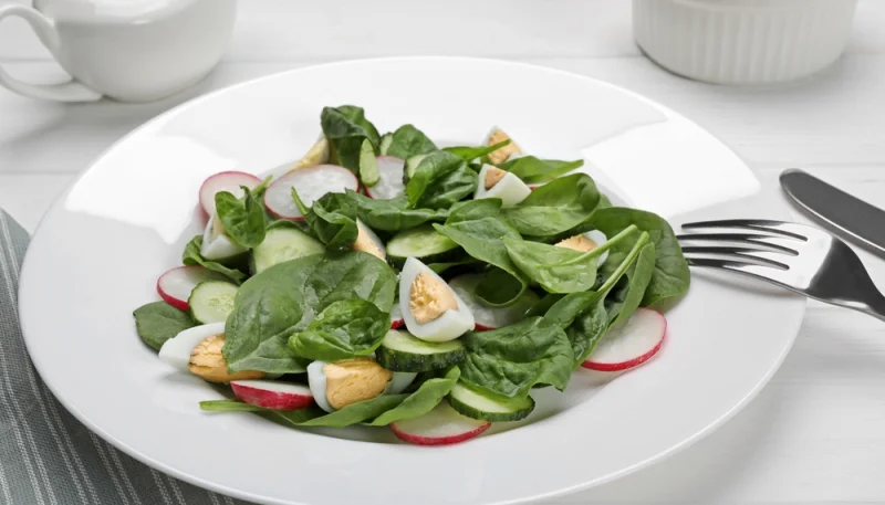 🥗Salade d’épinards frais aux œufs durs