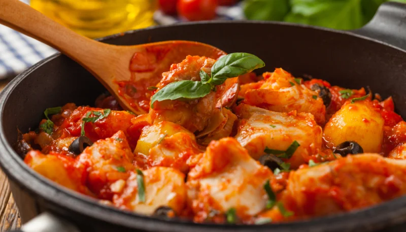 🐟Cabillaud sauce tomate basilic