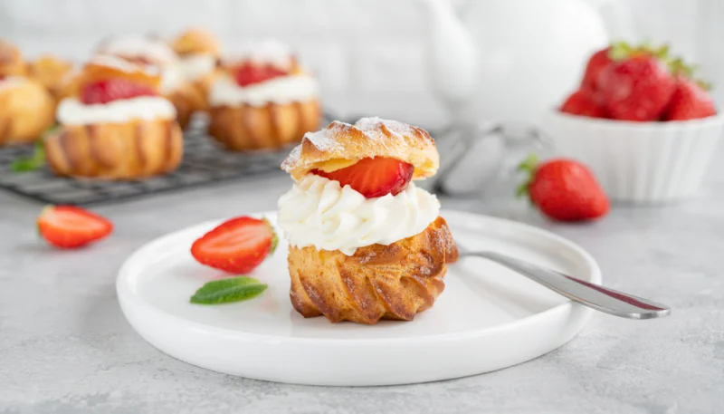 🍓Choux garnis à la crème de fraise