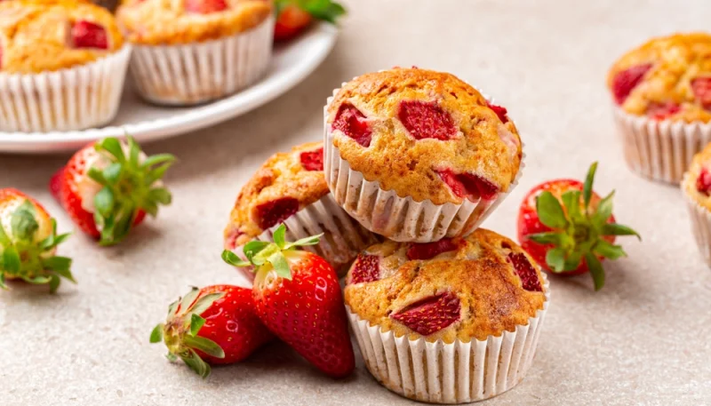 🧁Muffins aux fraises et vanille