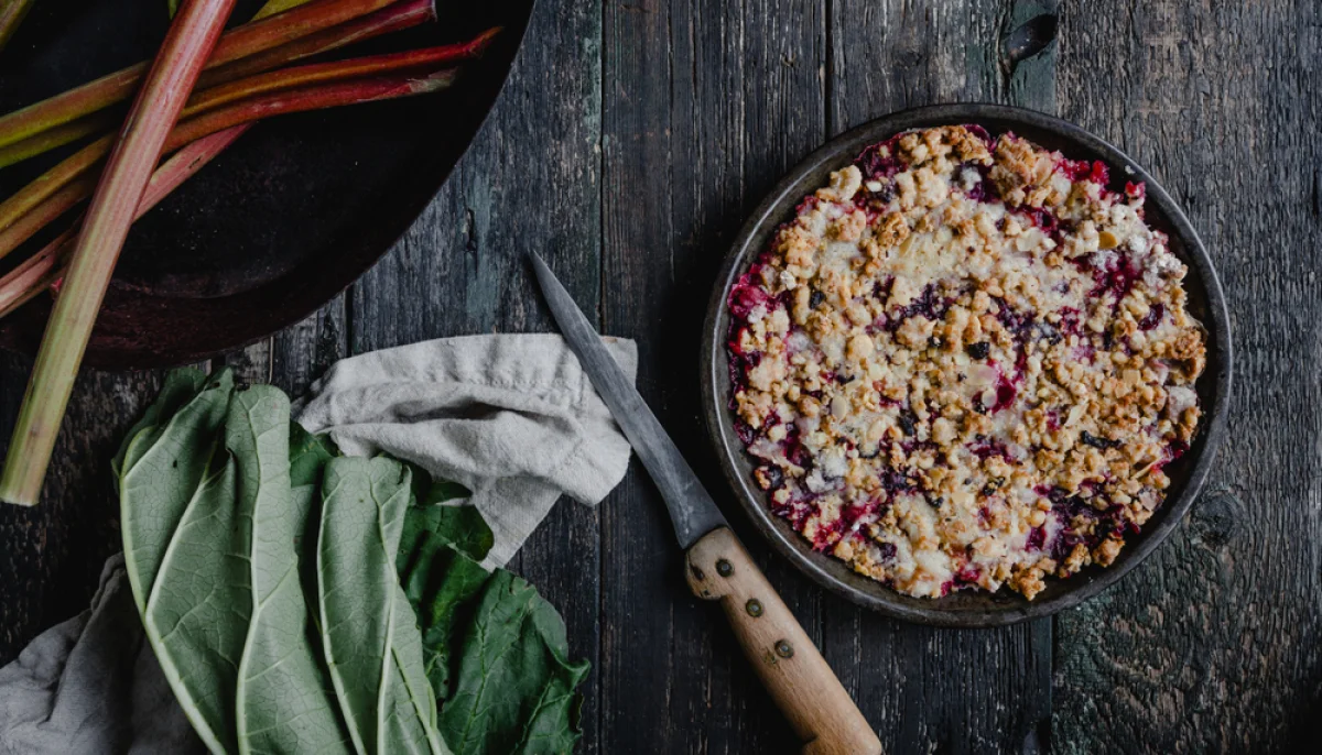 🍰Tarte crumble à la rhubarbe