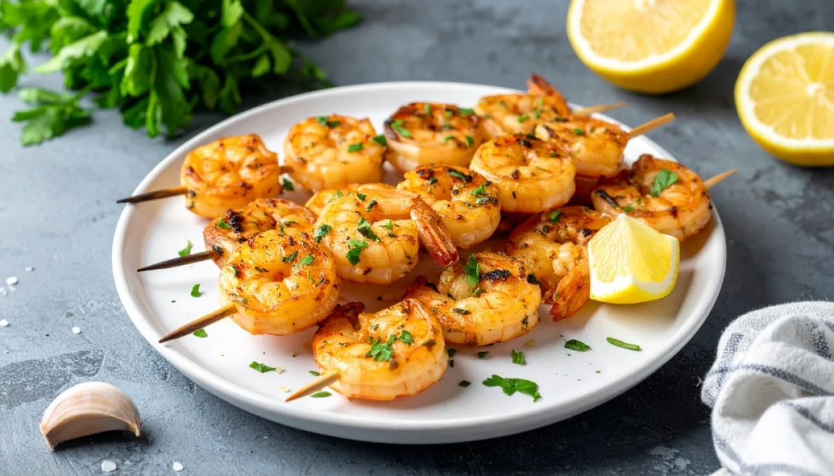 🍤Brochettes de crevettes ail et persil