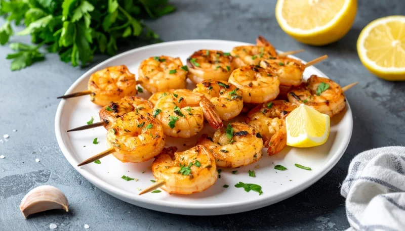 🍤Brochettes de crevettes ail et persil