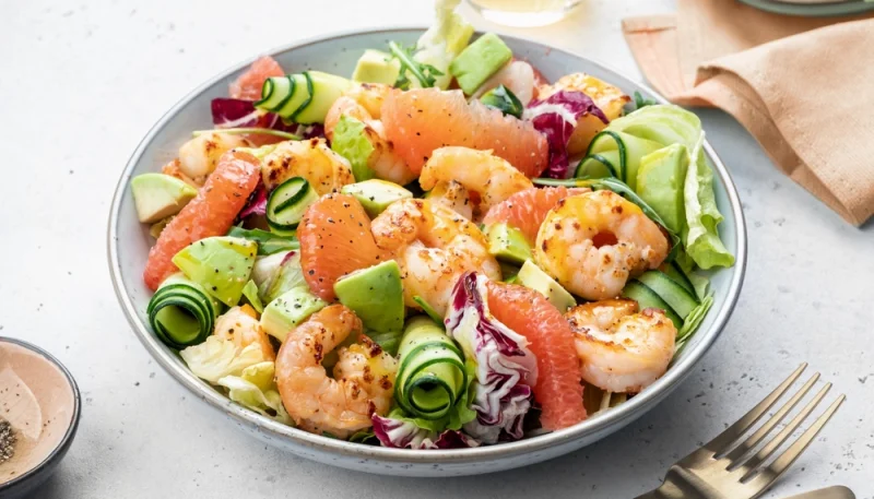 🥗Salade de crevettes, avocat et pamplemousse