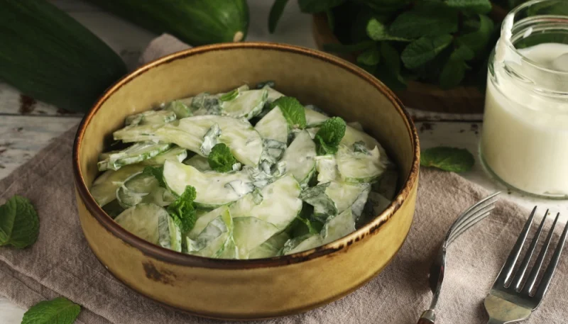 🥗Salade fraîche concombre, yaourt et ail