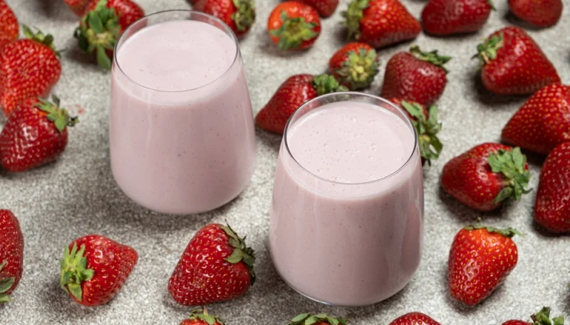 🍓Milkshake vanille fraise maison