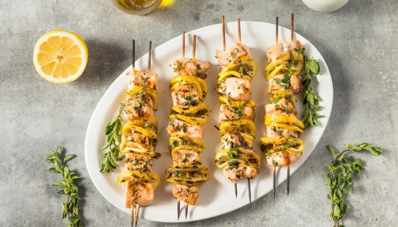 🍡Brochettes de saumon au citron