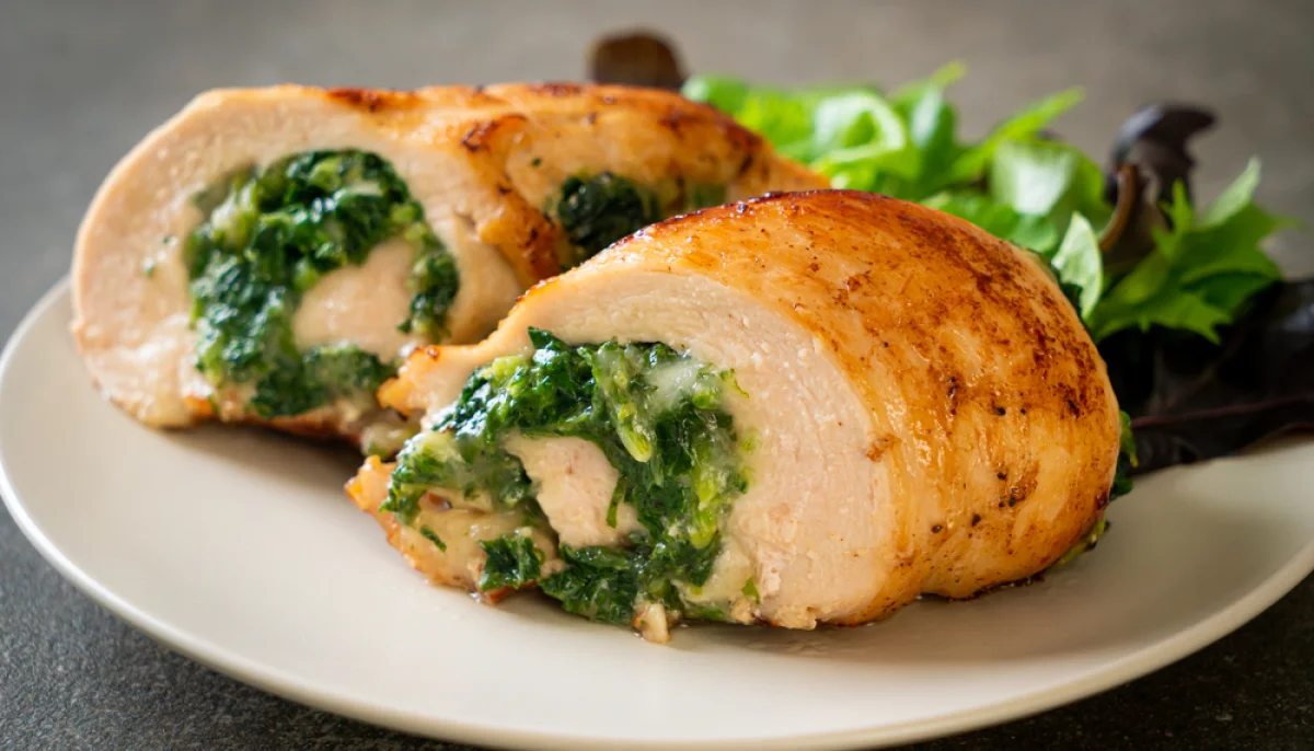 🍗Blancs de poulet farcis aux épinards