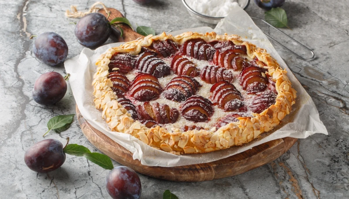 🍑Tarte rustique aux prunes et aux amandes