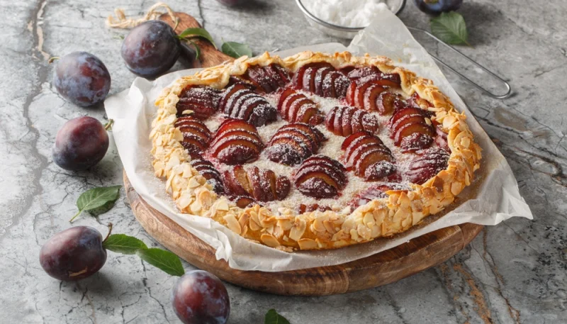 🍑Tarte rustique aux prunes et aux amandes