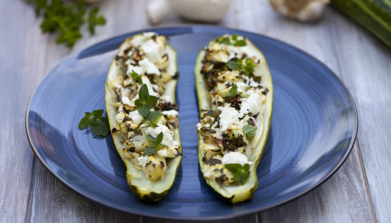 🥒Courgettes farcies au chèvre frais