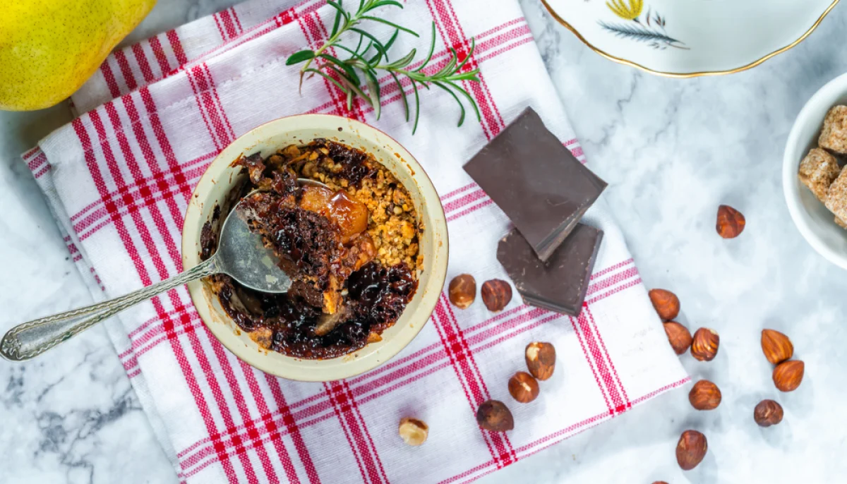 🍐Crumble poires, chocolat et noisettes