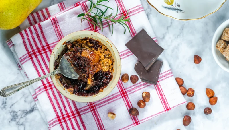 🍐Crumble poires, chocolat et noisettes