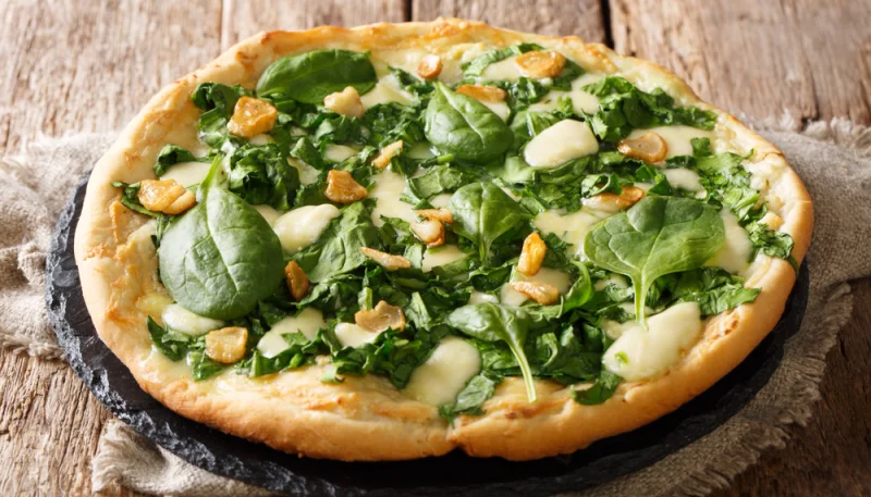 🍕Pizza blanche aux épinards et ricotta