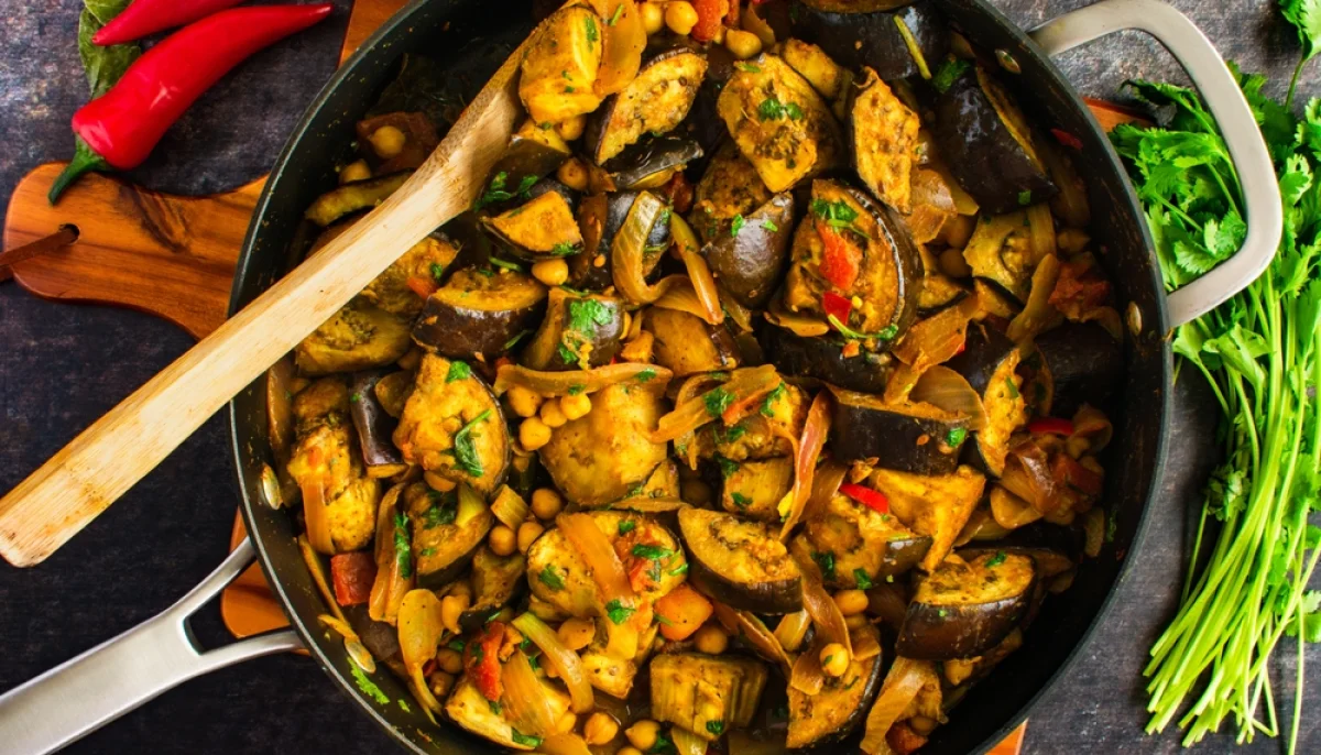 🥘Poêlée d'aubergines, tomates et pois chiches