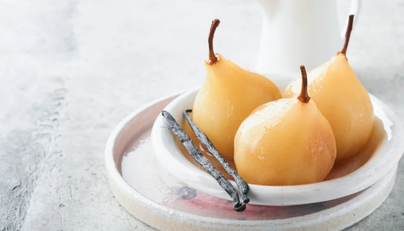 🍐Poires pochées à la vanille