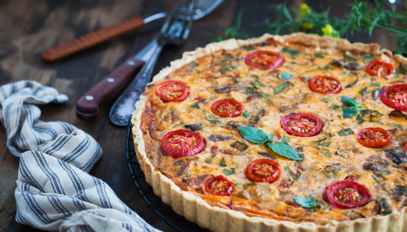 🥧Quiche aux tomates, chèvre et basilic