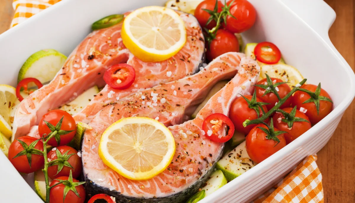 🐟Saumon au four, courgettes et tomates cerises