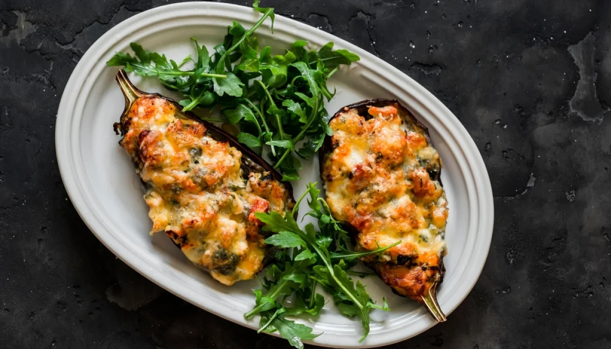 🍆Aubergines farcies au poulet et mozzarella