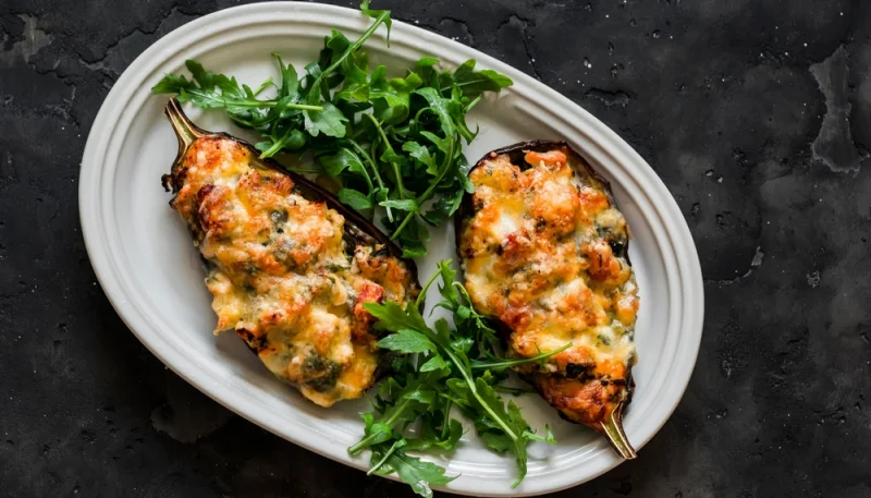 🍆Aubergines farcies au poulet et mozzarella