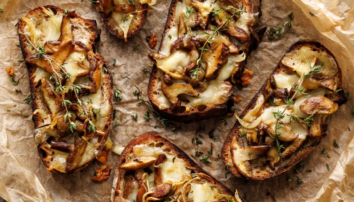 🍄Bruschettas aux champignons, chèvre et thym