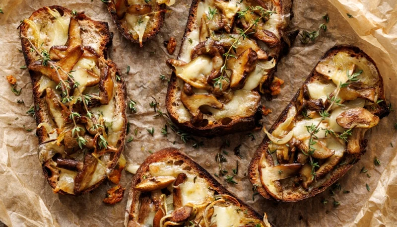 🍄Bruschettas aux champignons, chèvre et thym