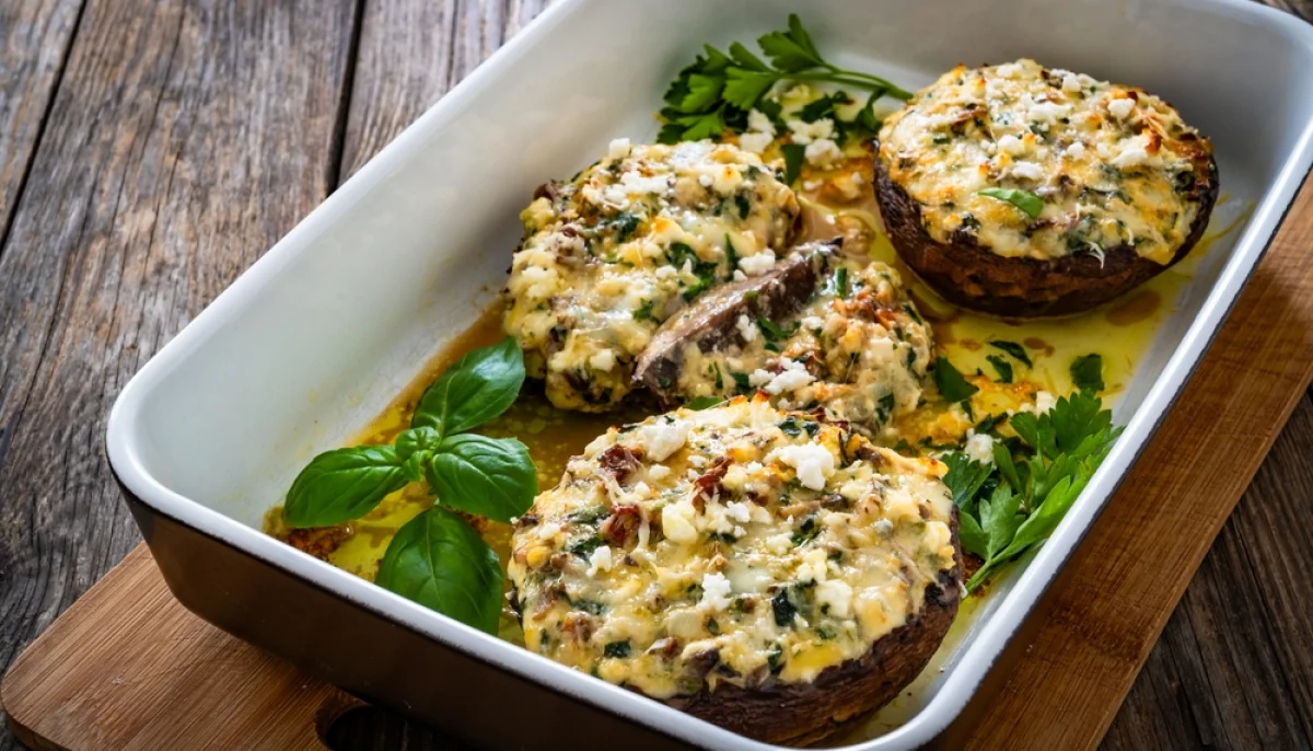 🍄Champignons farcis aux épinards et ricotta