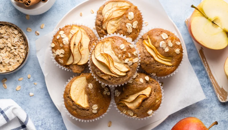 🧁Muffins aux pommes, cannelle et flocons d’avoine