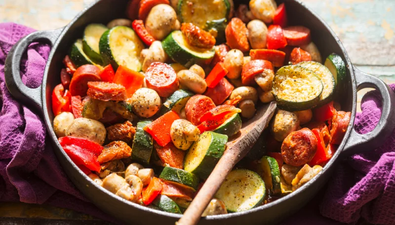 🥒Poêlée de courgettes au chorizo