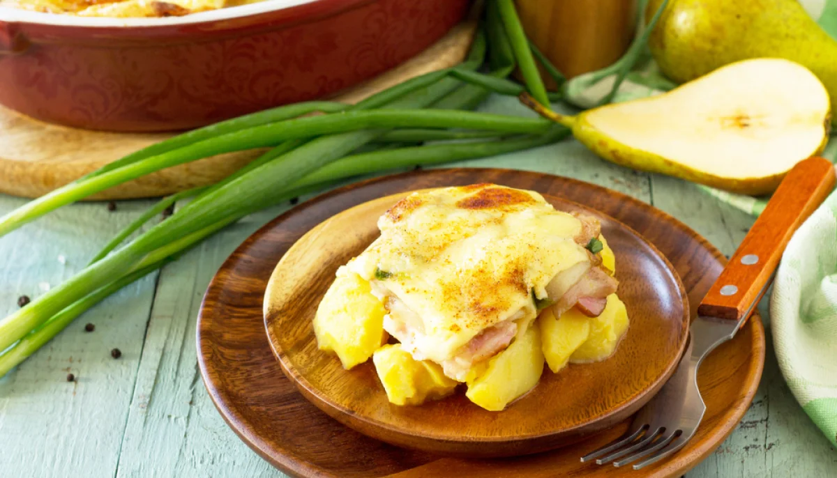🥔Gratin de pommes de terre, poires et jambon