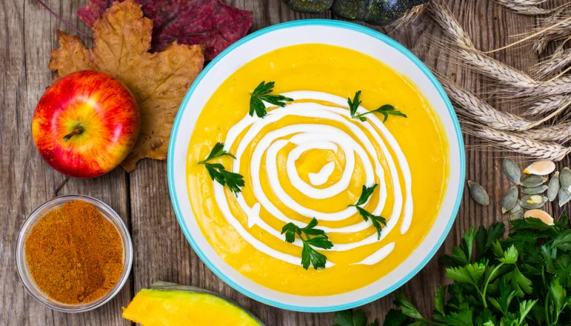 🥣Velouté de potimarron, pomme et curry facile