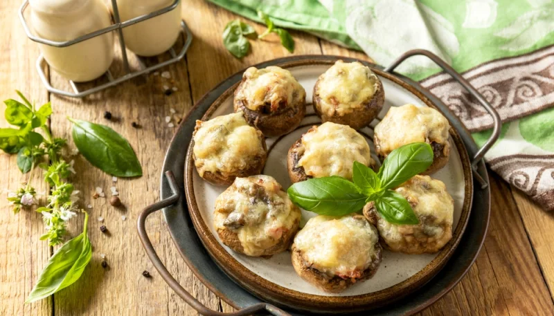🍄Champignons farcis au fromage frais et aux herbes