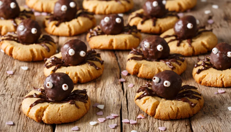 🍪Cookies araignées au chocolat et aux noisettes