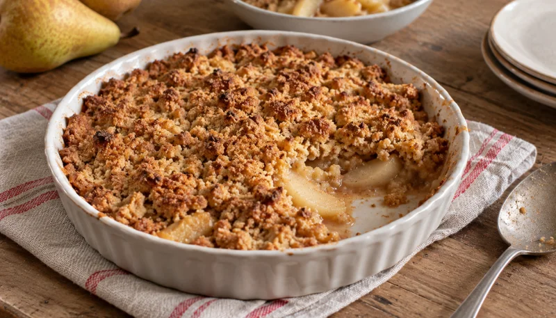 🍐Crumble de poires à la farine de châtaigne