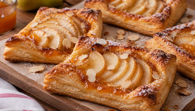 🥐Feuilletés aux poires et à la confiture d’abricots