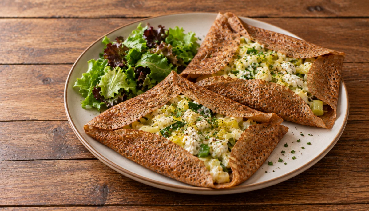 🥞Galettes de sarrasin aux poireaux et à la ricotta