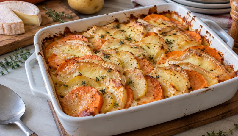 🧀Gratin de patate douce, pommes de terre et reblochon