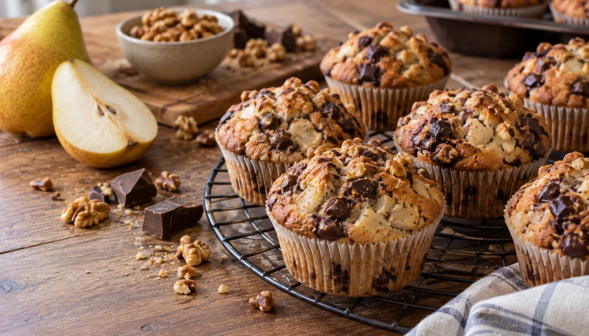 🧁Muffins noix, poire et chocolat