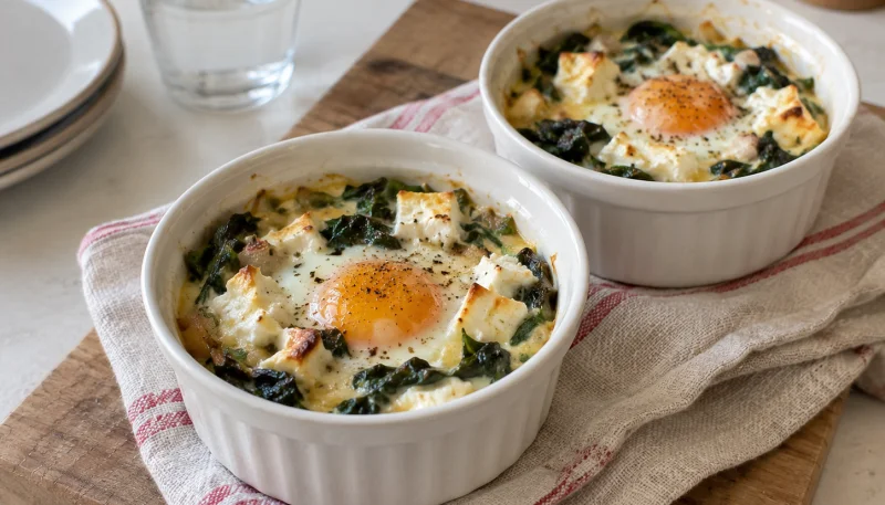 🍳Œufs cocotte aux blettes et au chèvre
