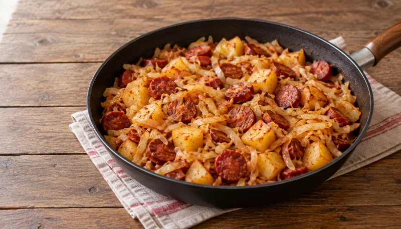 🥬Poêlée de chou blanc au chorizo et pommes de terre