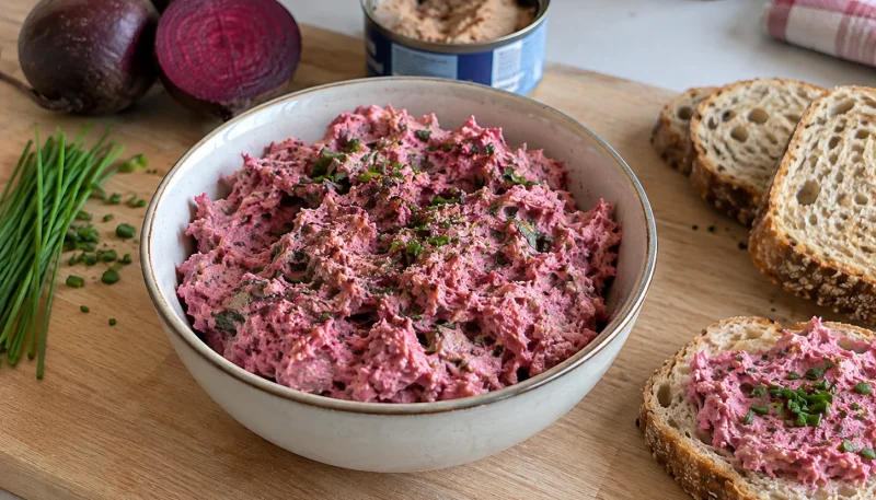 🐟Rillettes de thon à la betterave rose