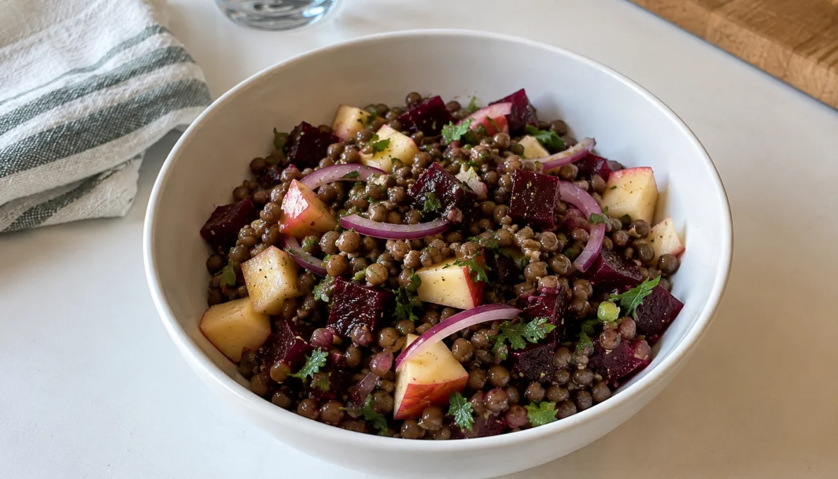 🥗Salade tiède de lentilles, betterave et pomme