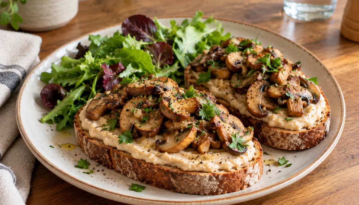 🍄Tartines de champignons à la crème de haricots blancs