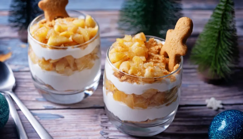 🍐Verrines de poires poêlées, fromage blanc et pain d’épices